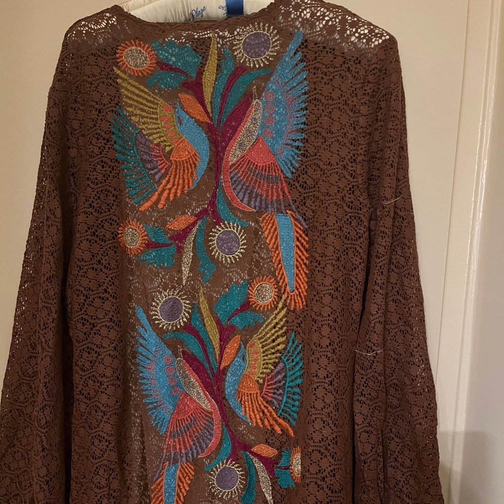 Metallic Boho BIrd Duster - Judith March